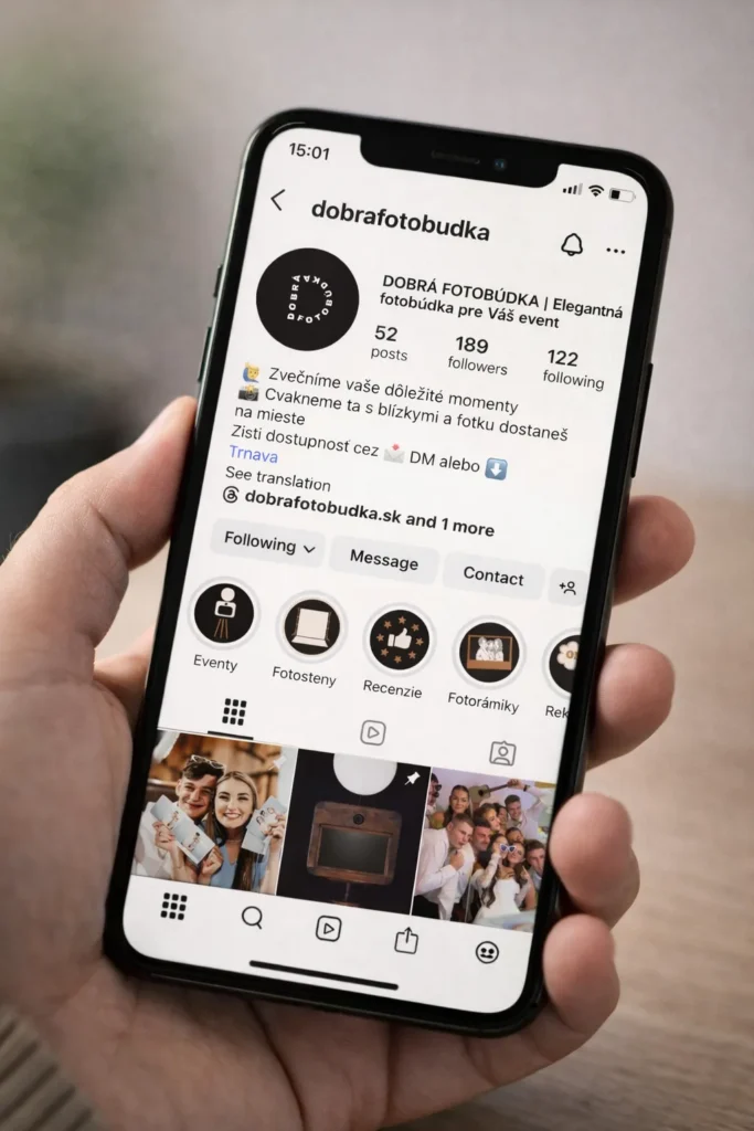 Fotobúdka Trnava – rezervácia termínu cez Instagram